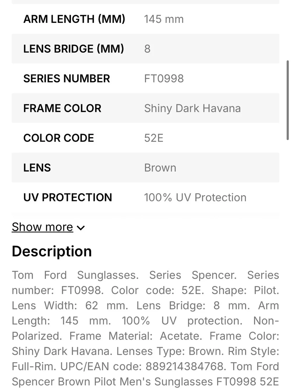 Tom Ford Spencer Tortoiseshell Frame Sunglasses with Brown Lenses